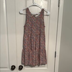 American Eagle Pink & Bluish Gray Floral Mini Sundress Casual w/ Pockets size XS
